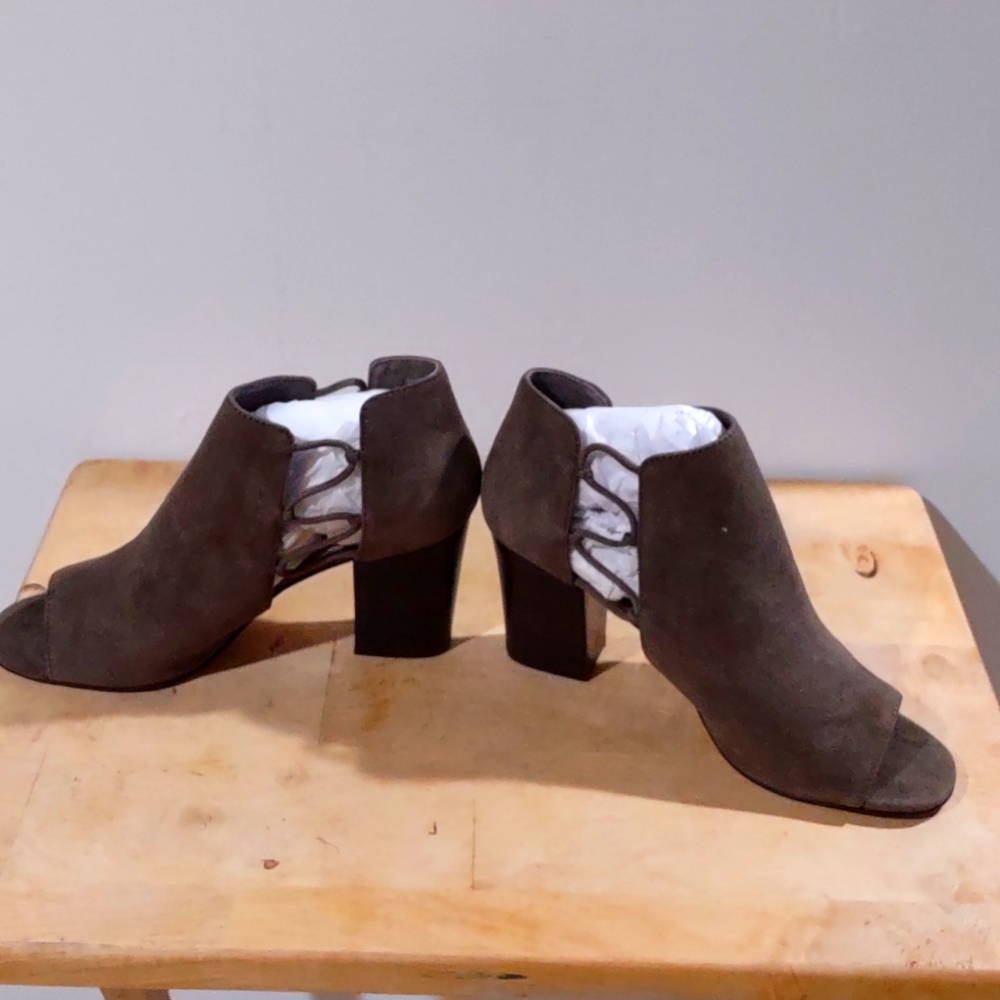 Hale suede open toe half boot